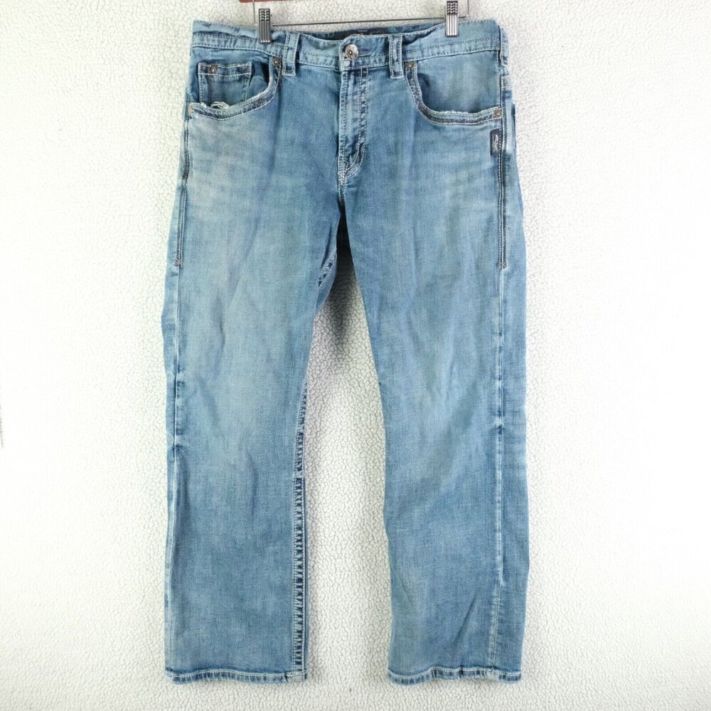 Silver Jeans Mens36X30 Blue Gordie Straight Relaxed Fit Stretch Retro 90s Y2K